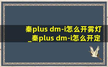 秦plus dm-i怎么开雾灯_秦plus dm-i怎么开定速巡航